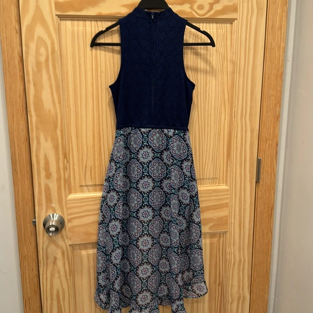 Justice Blue and Black High Low Sundress V-Neck shorts dress